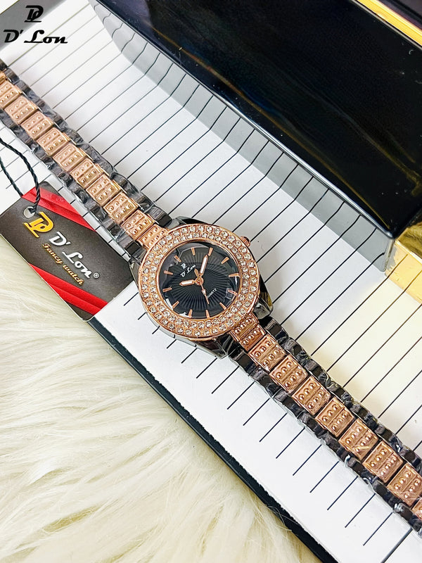 Black And Golden Women Watch