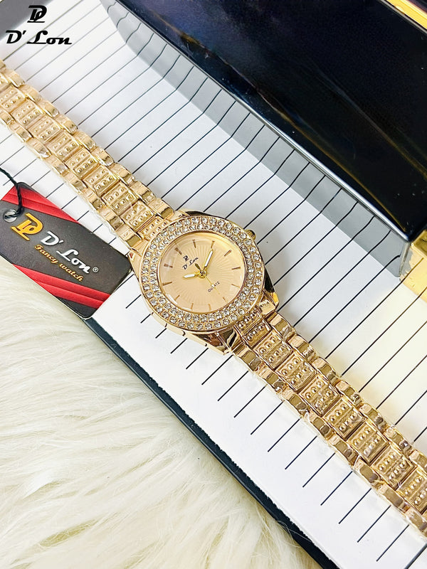 Golden Diamond Colour Women Watch