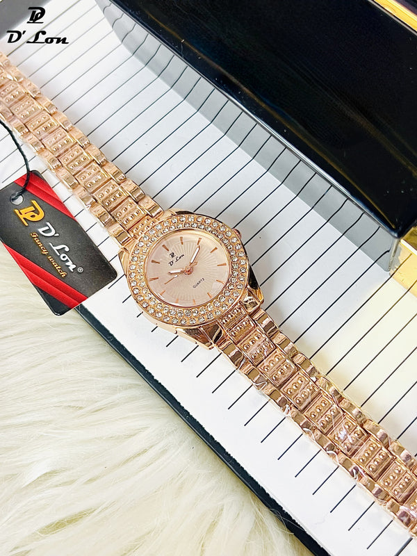 Pink Diamond Colour Women Watch