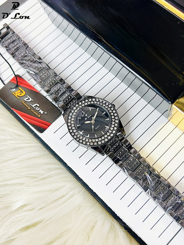 Black Diamond Colour Women Watch